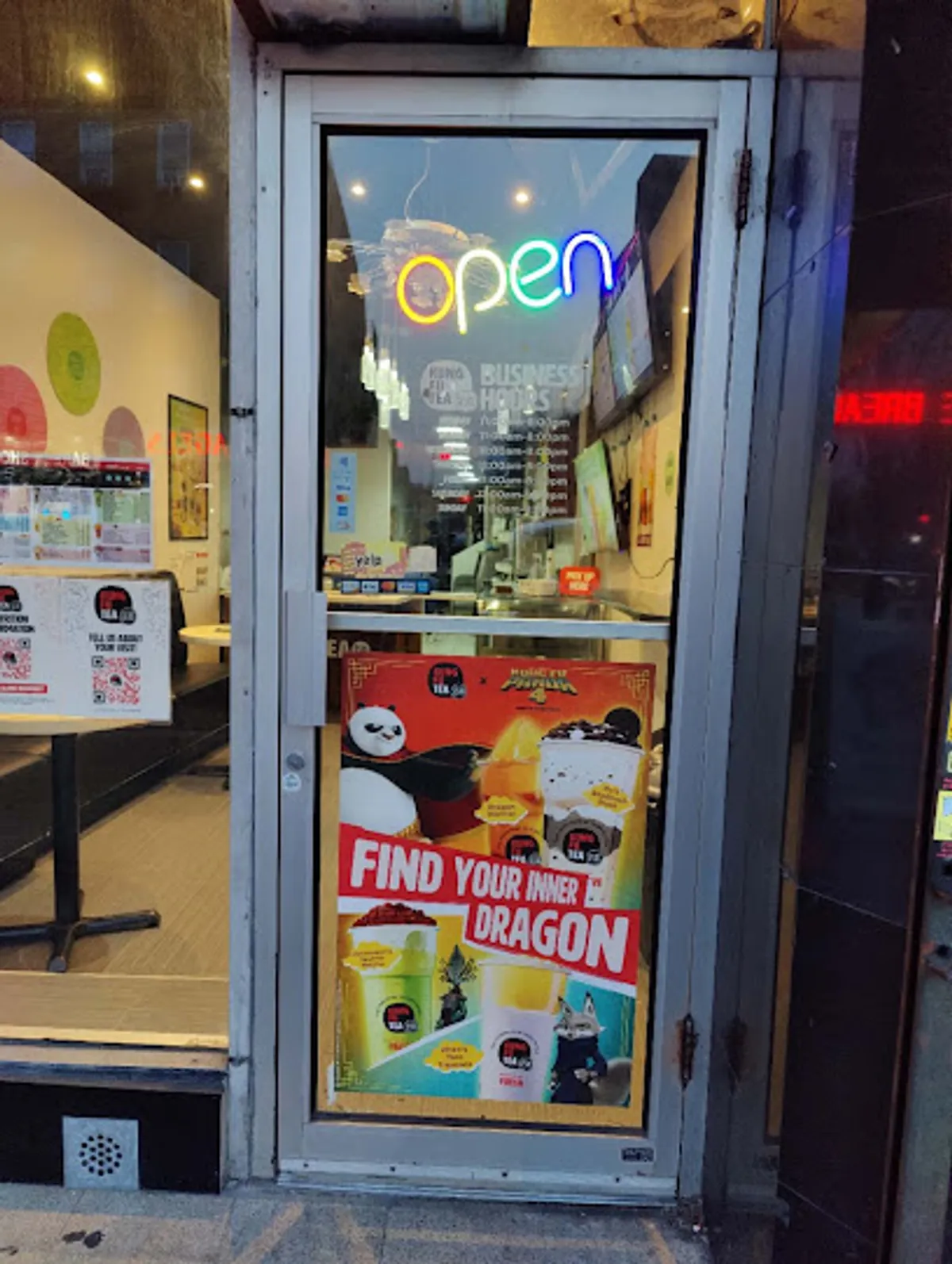 Customers enjoying freshly made bubble tea at Kung Fu Tea in Brooklyn
