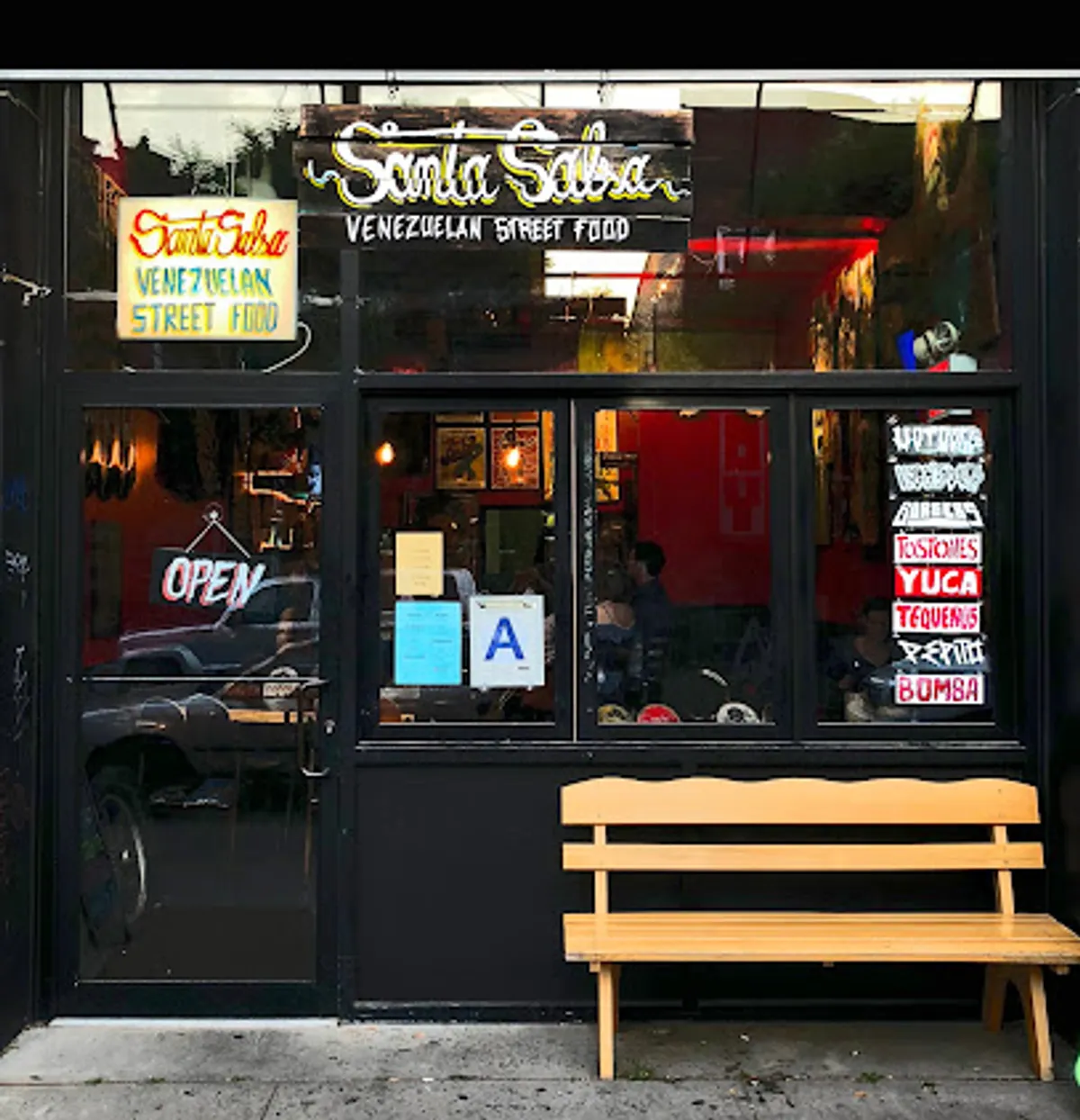 Interior view of Santa Salsa, a popular spot in brooklyn